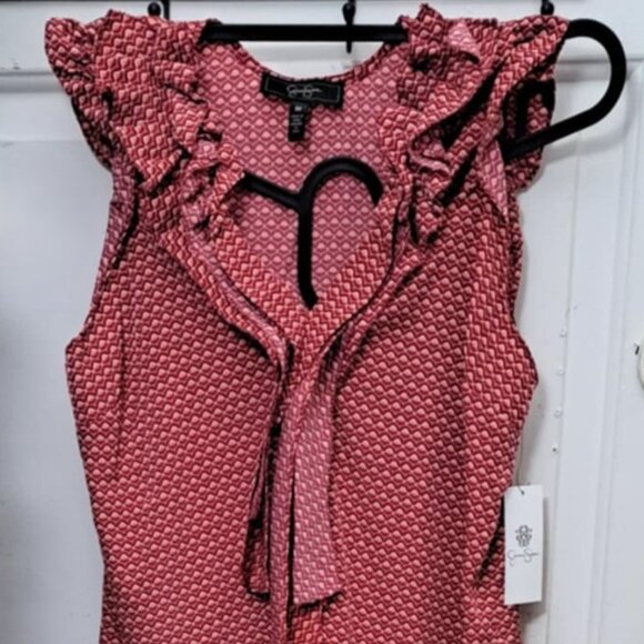 New Jessica Simpson Tops Casual Ruffle Short Sleeve V Neck - Picture 1 of 3